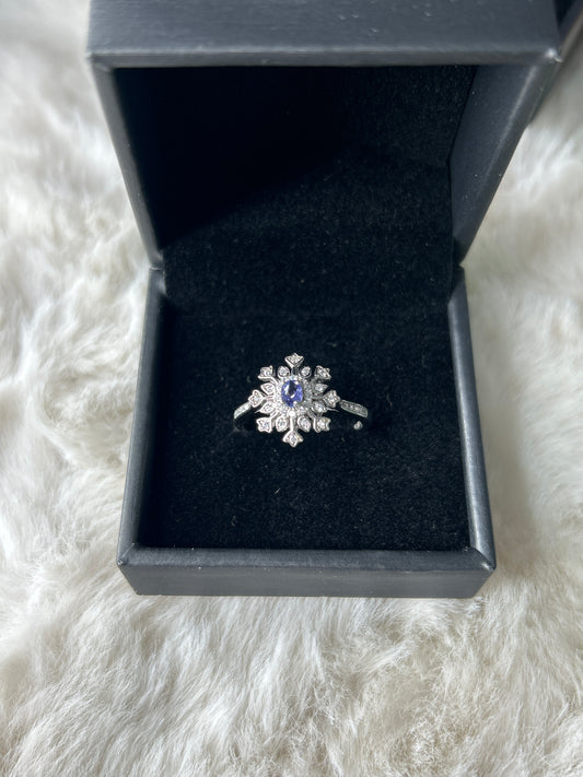 925 Tanzanite Snowflake Ring