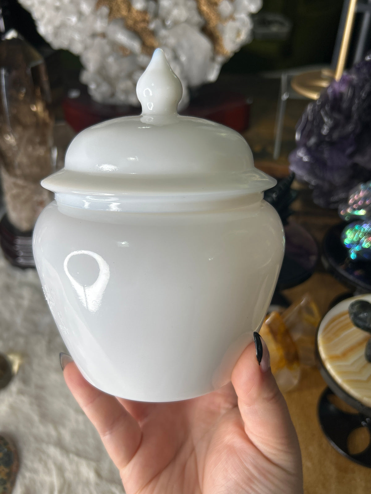 1970’s Avon Milk Glass Ginger Jar