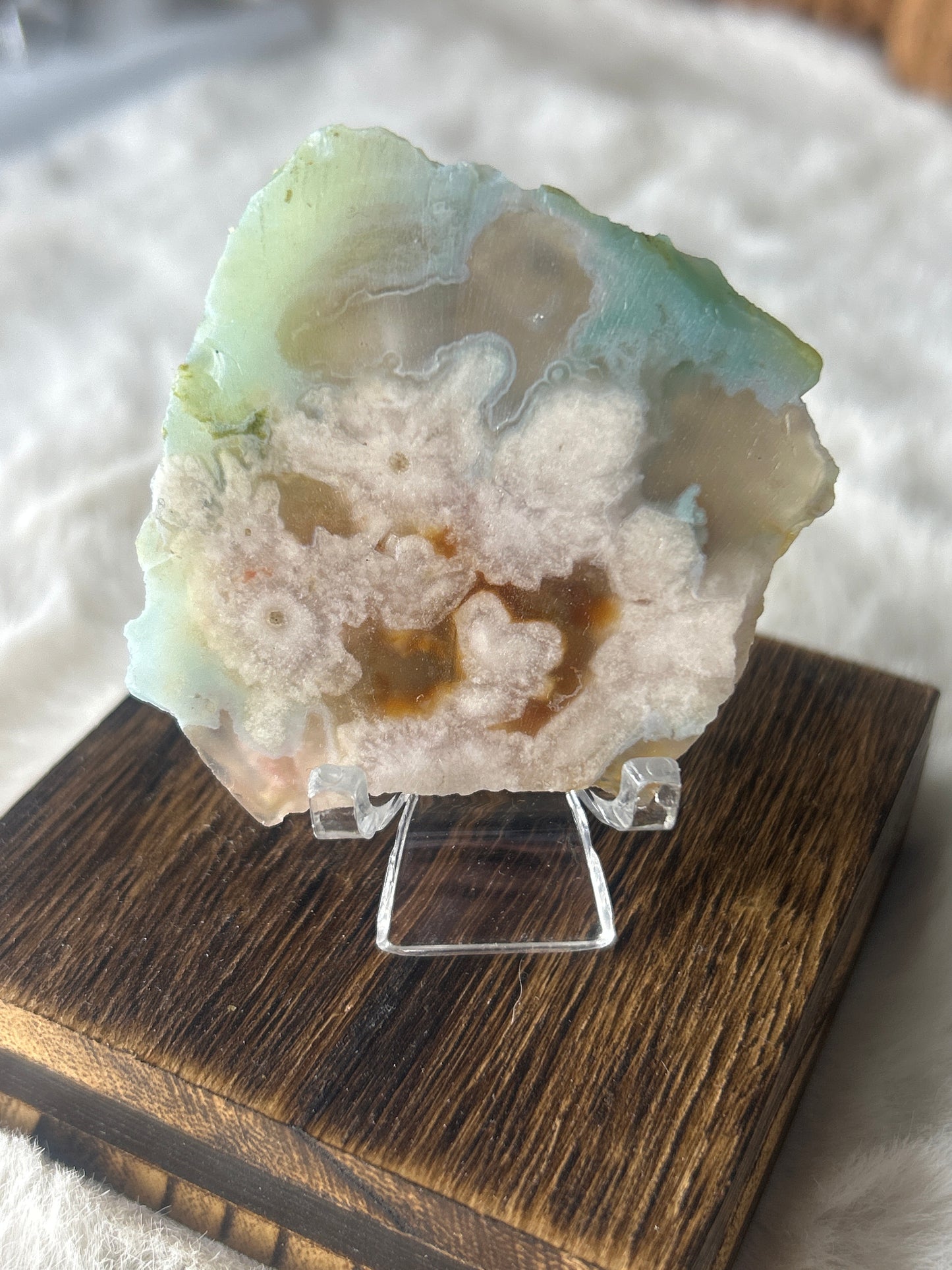 Green Flower Agate Slab