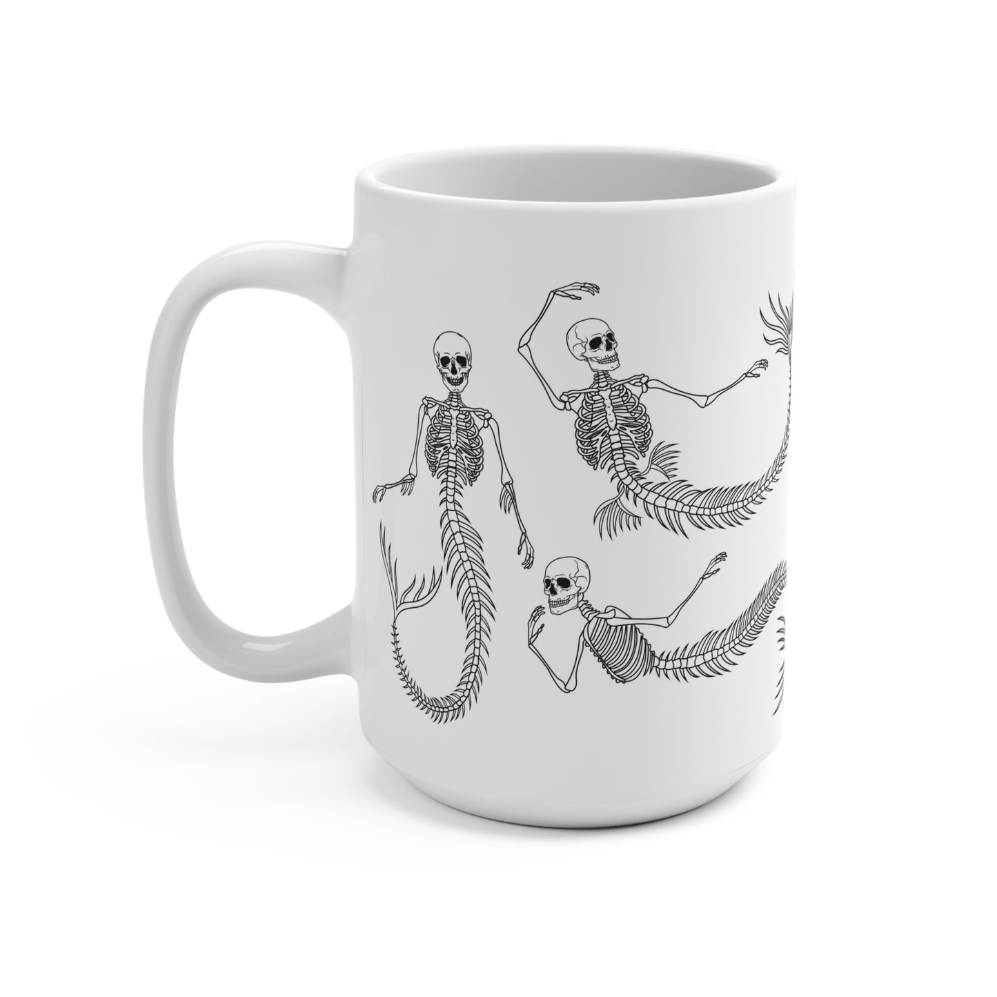 Skeleton Mermaid Mug 15oz