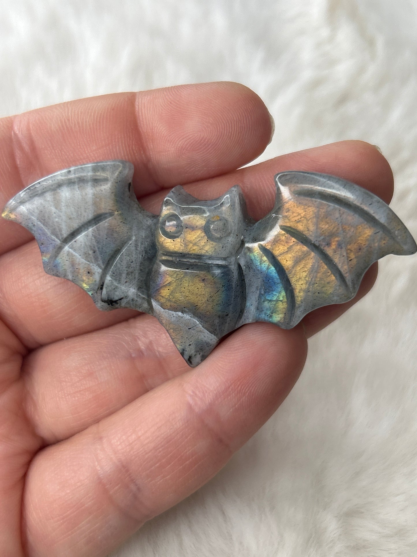 Labradorite Bat Carving