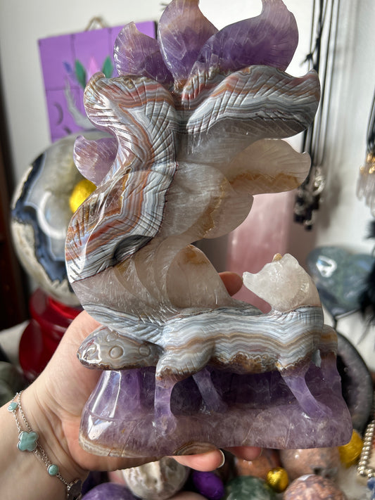 Amethyst & Agate Nine Tail Fox