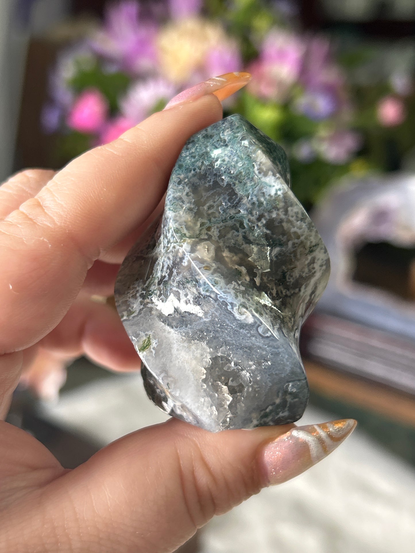 Mini Moss Agate Flame