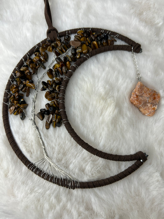 Tigers Eye Moon Wall Hanging