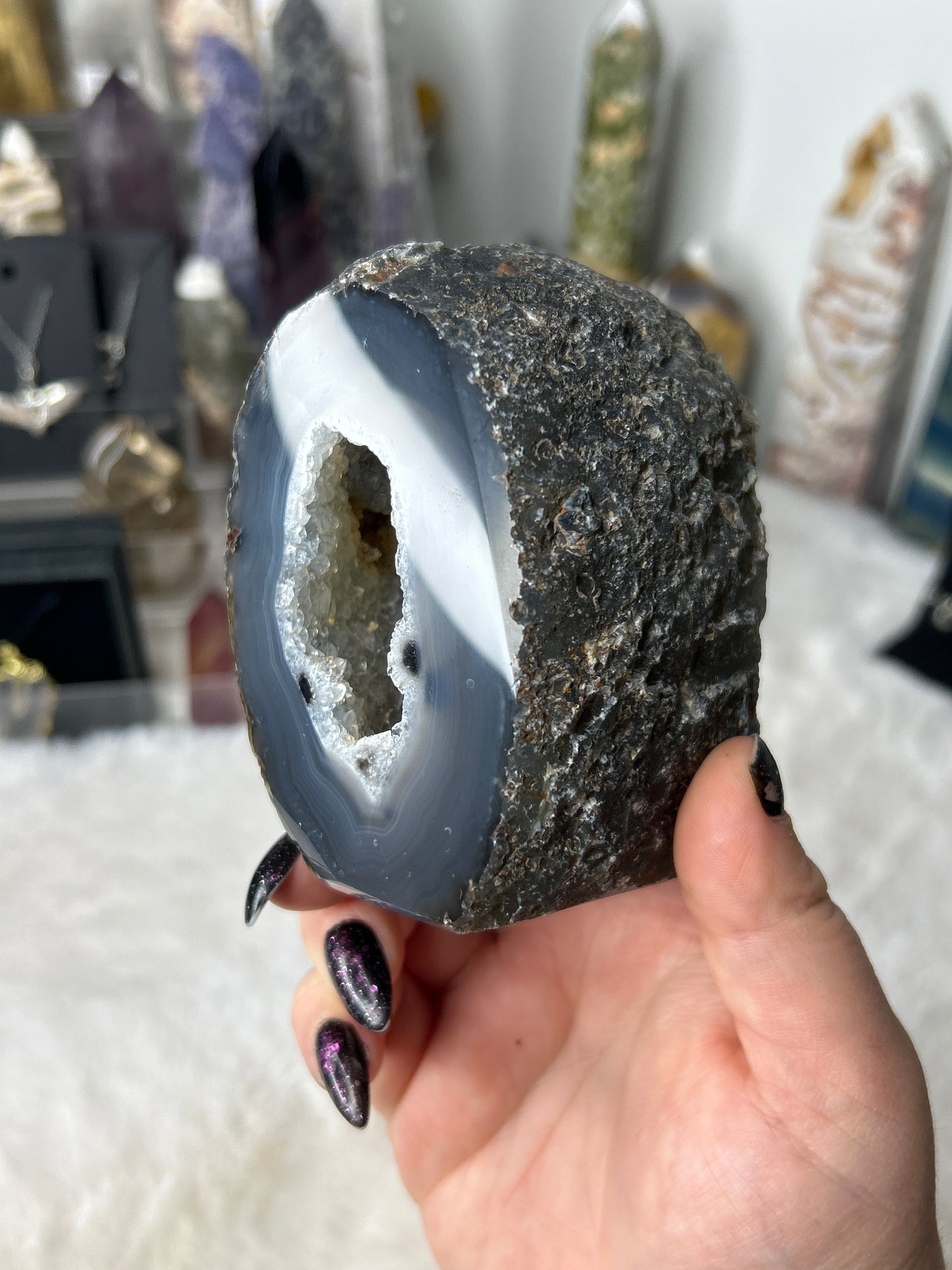 Druzy Agate Cut Base