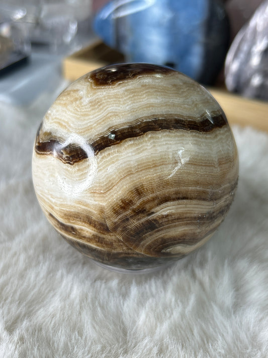 Chocolate Calcite Sphere