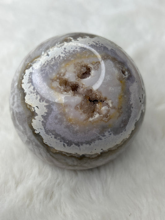 Pink Amethyst x Flower Agate Sphere