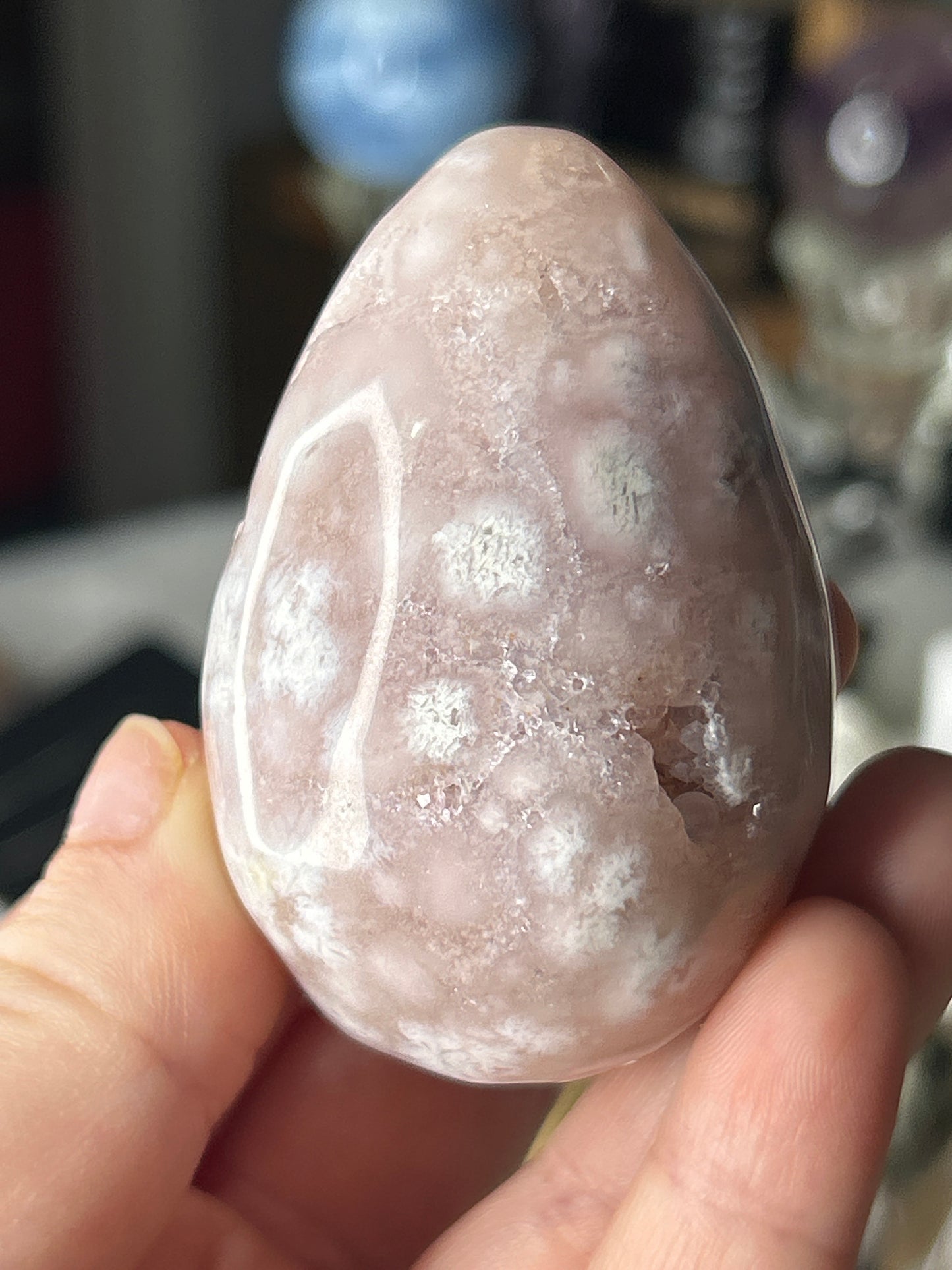 Pink Amethyst x Flower Agate Egg