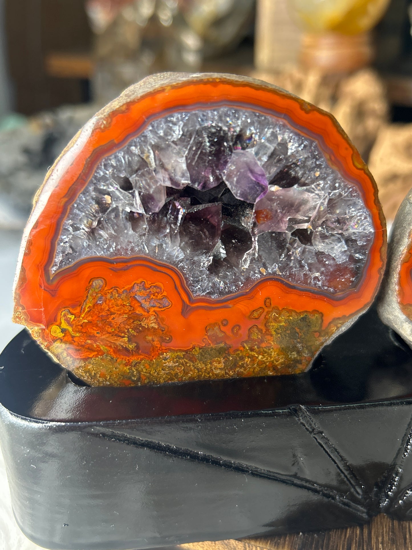 XL Zhanguo Agate with Amethyst Pair