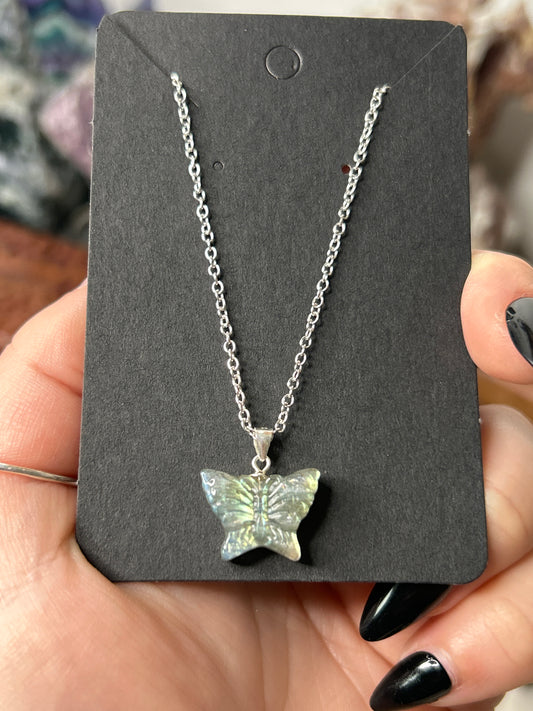 Labradorite Butterfly Necklace
