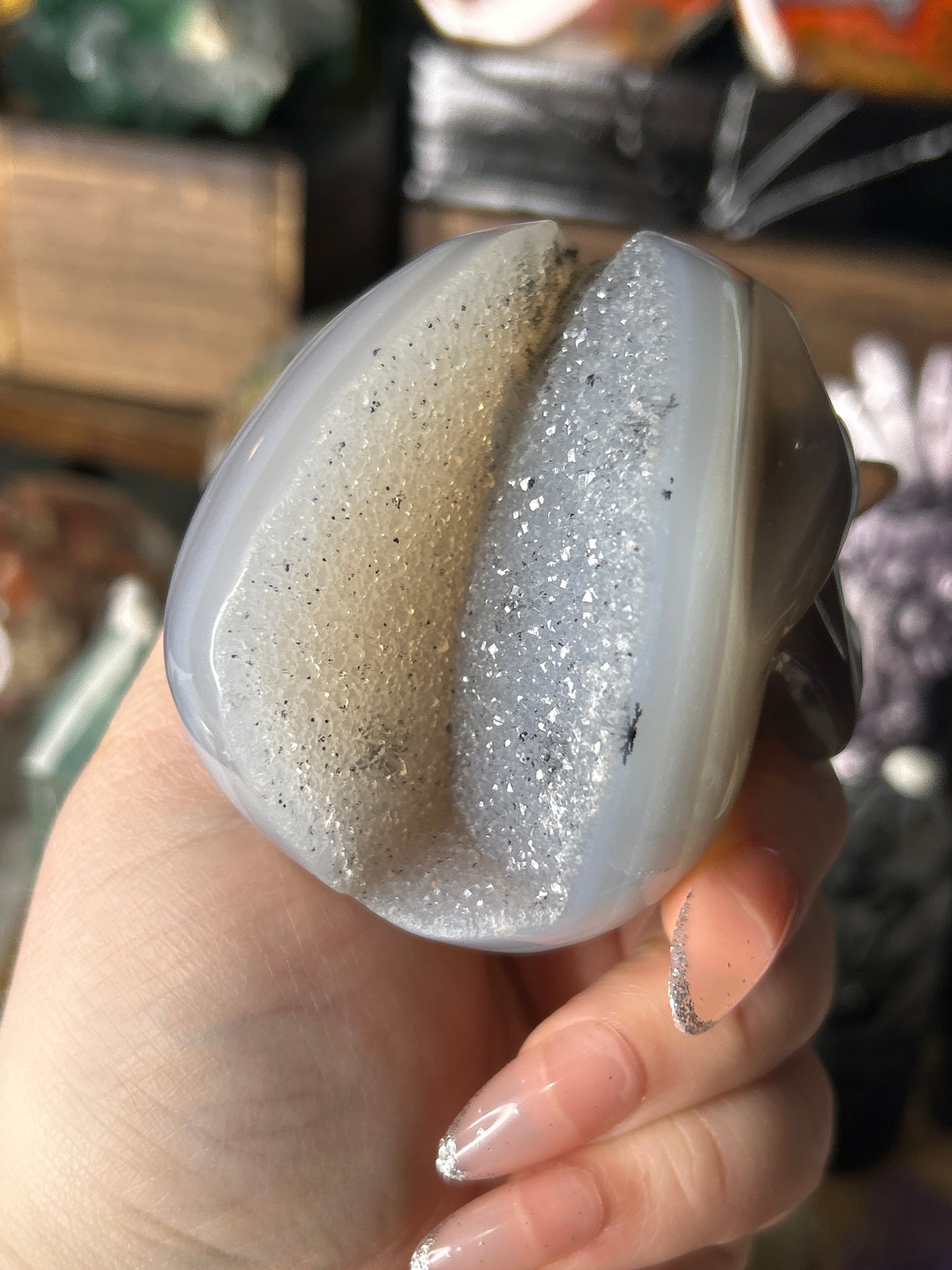 Druzy Agate Skull