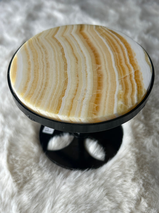 Orange Calcite Spinning Table