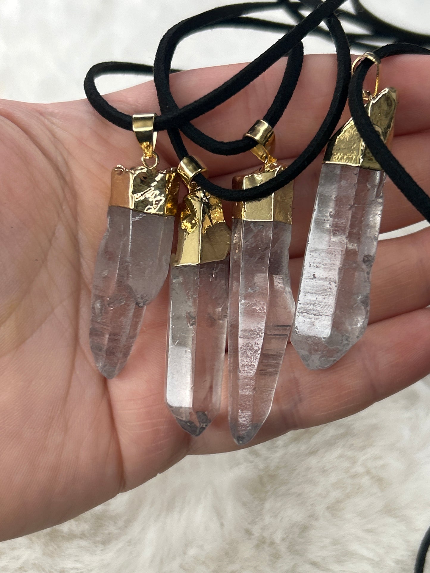 Polished Quartz Point Necklace