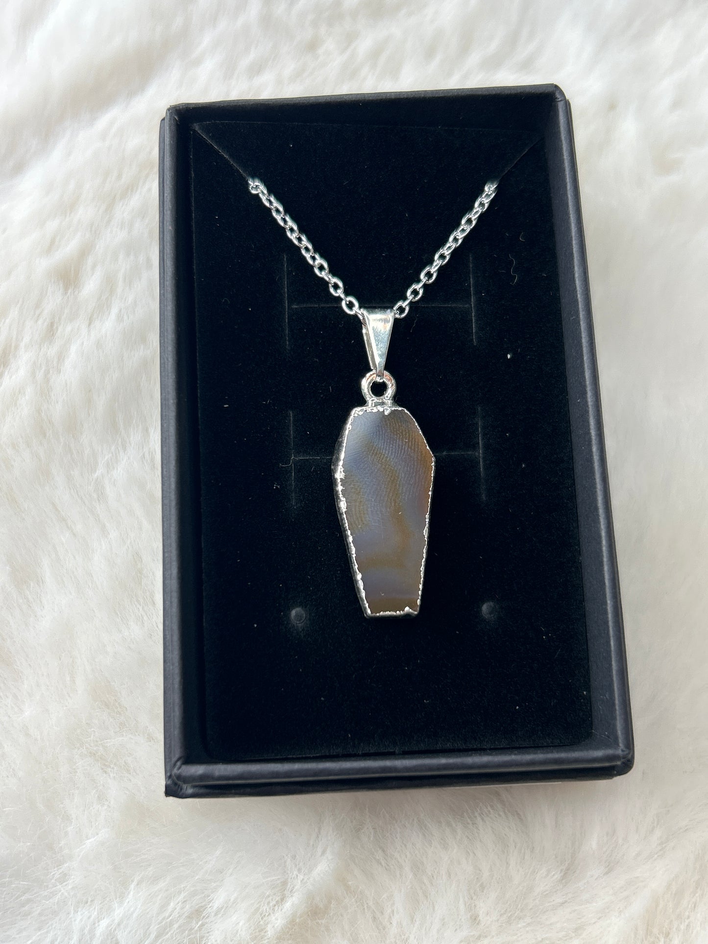 Agate Coffin Necklace