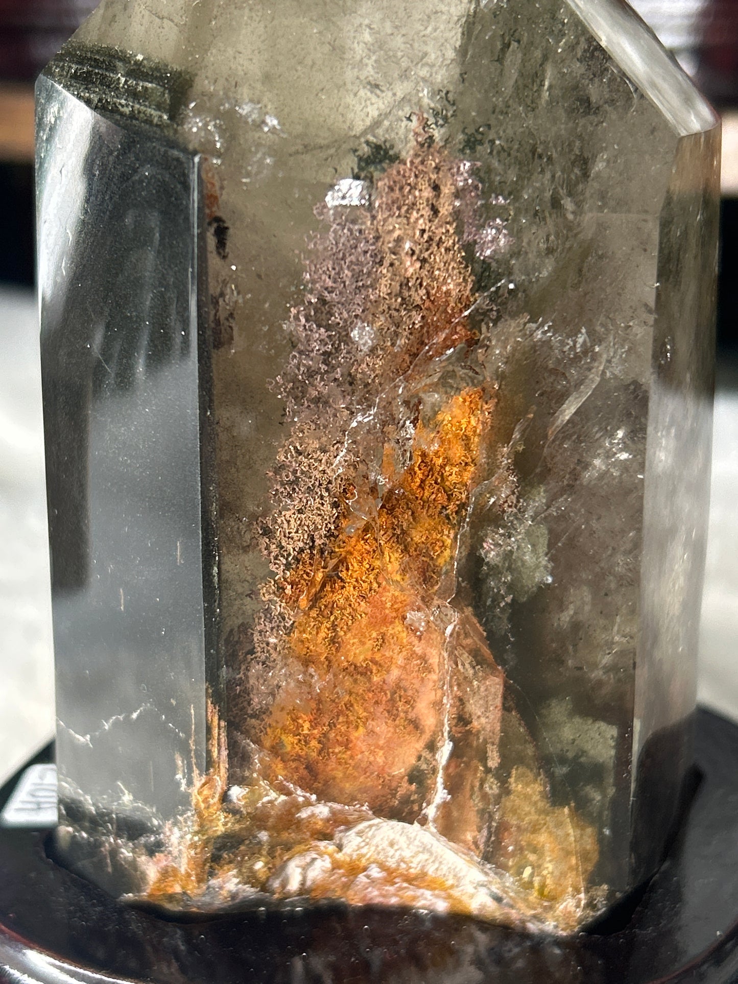 Garden Smoky Quartz with Custom Wood Base