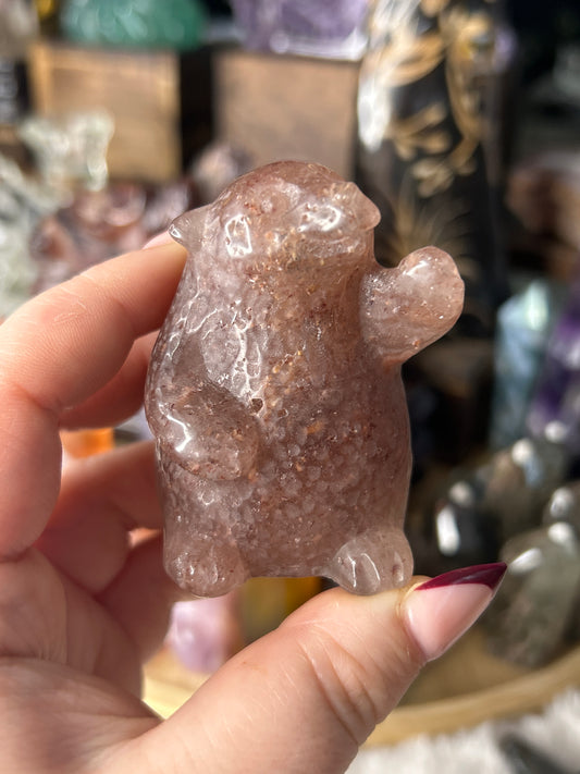 Strawberry Quartz Bear