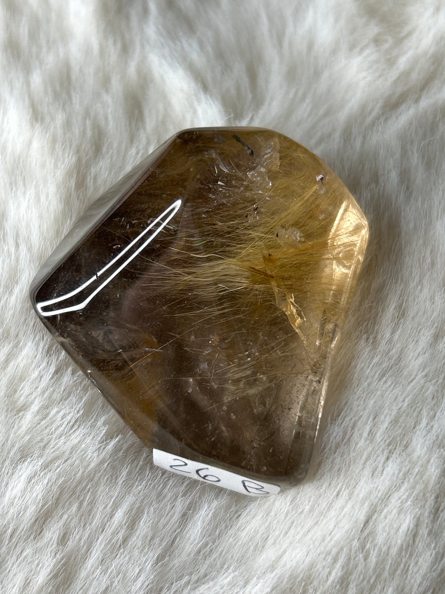 Golden Rutile in Smoky Quartz Free Form