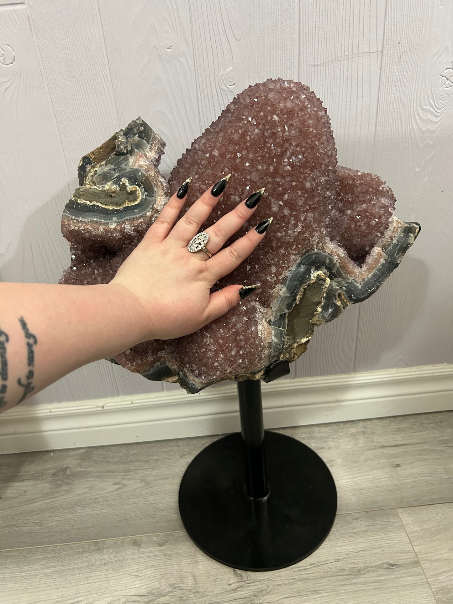 XXL Rainbow Amethyst Stalactite with Custom Stand
