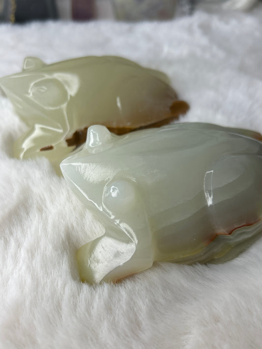 Green Calcite Frog