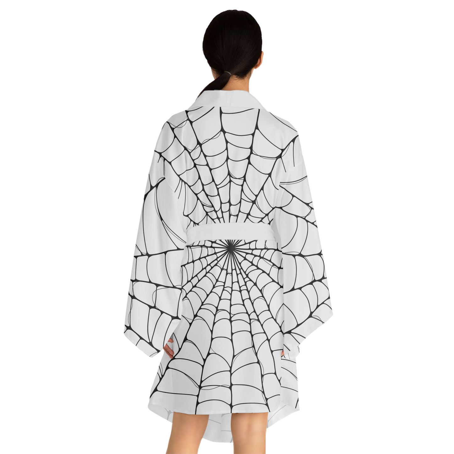 Cobweb Long Sleeve Kimono Robe (AOP)