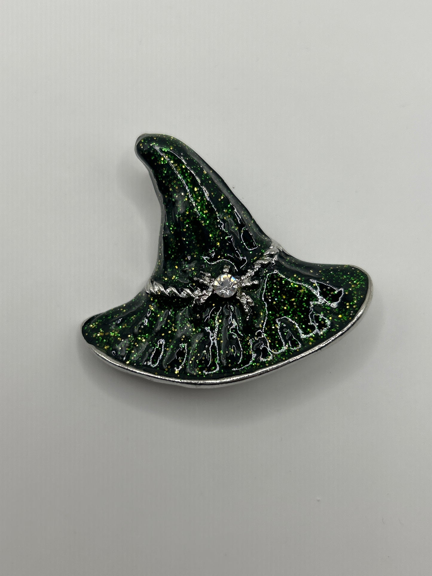 Sparkly Enamel Witch Hat Brooch
