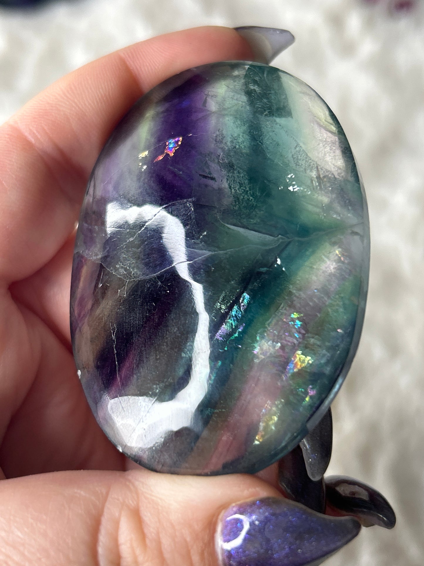 Fluorite Palm Stone