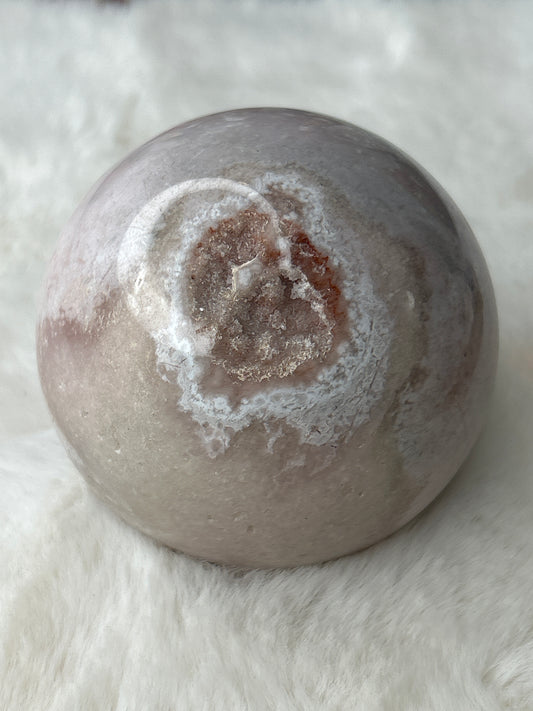 Pink Amethyst x Flower Agate Sphere