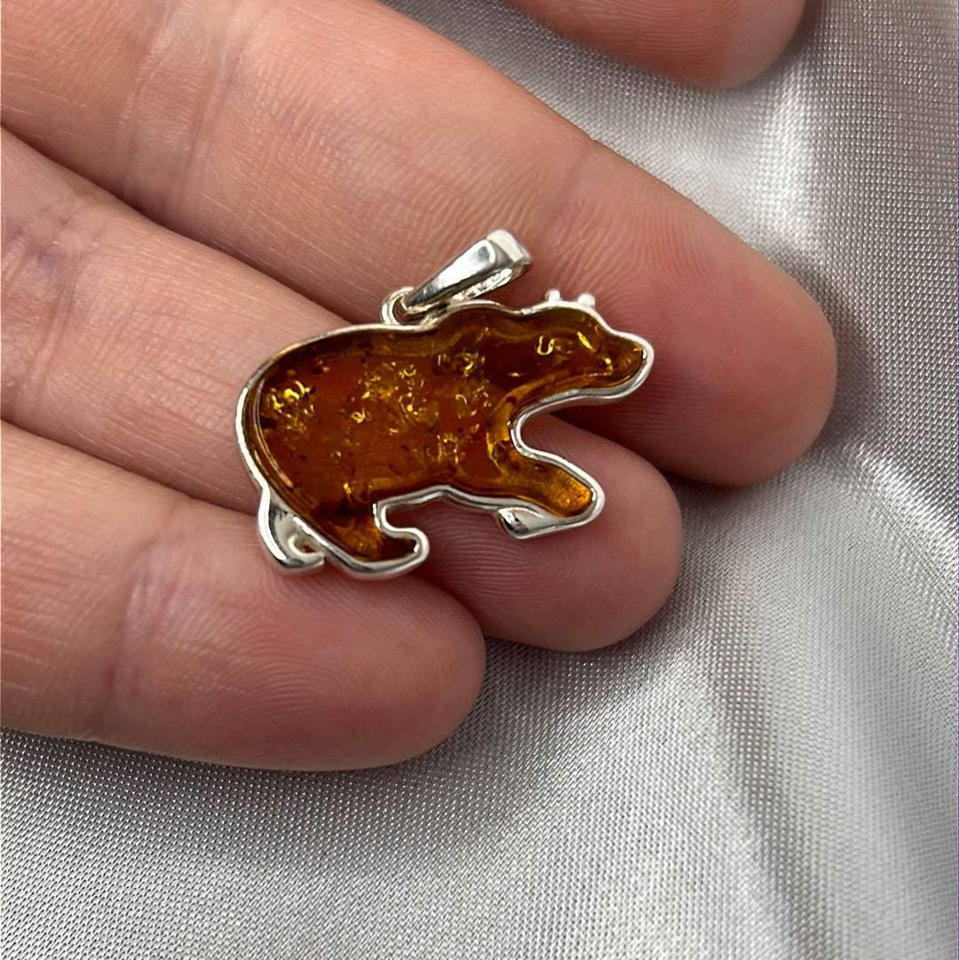 Amber Bear Necklace