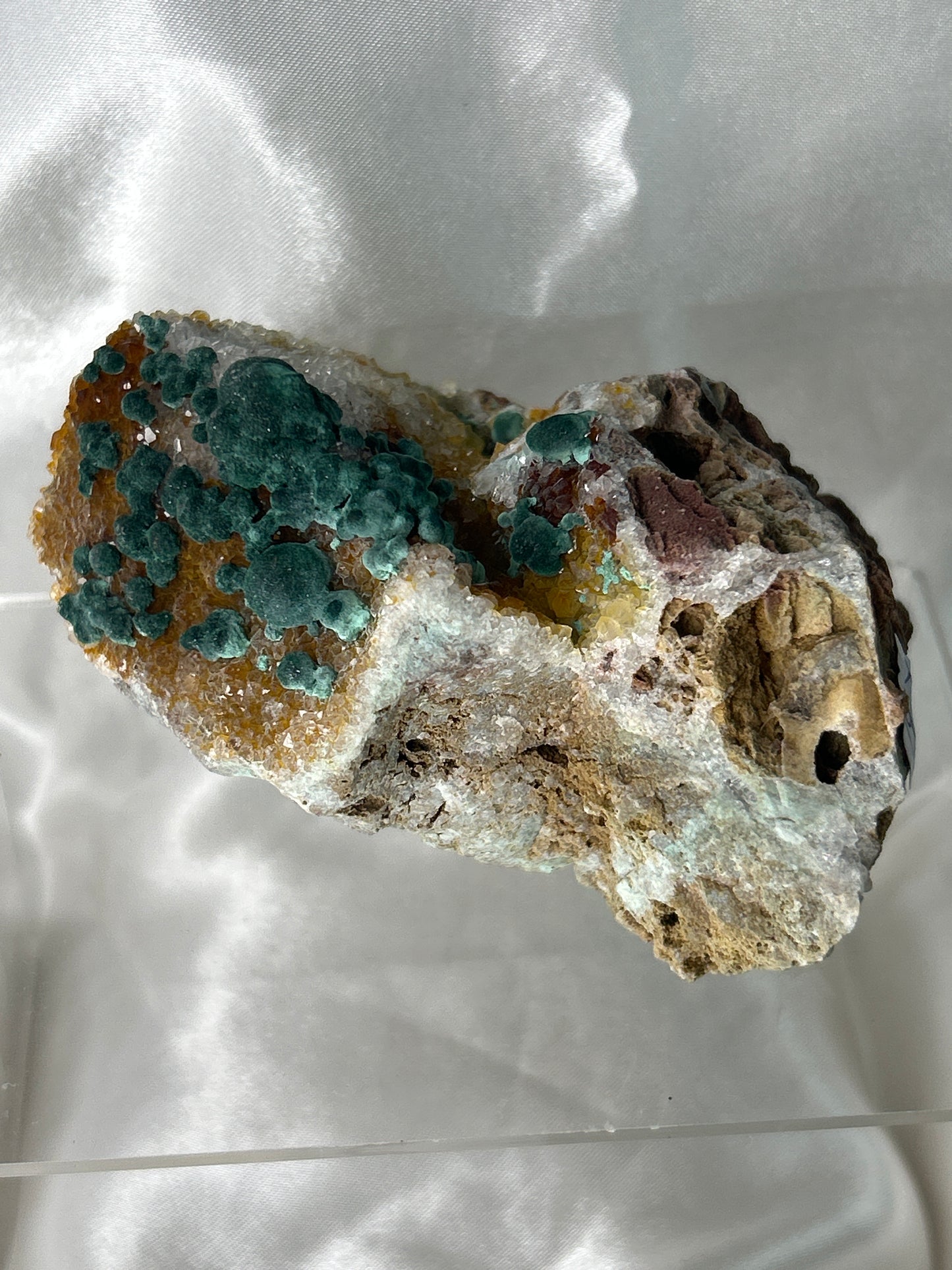 Botryoidal Malachite on Quartz