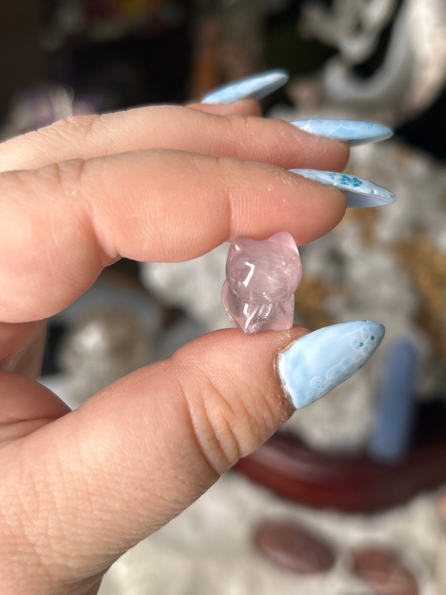 Mini Rose Quartz Cat