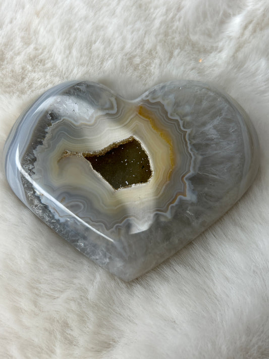 Druzy Agate Heart