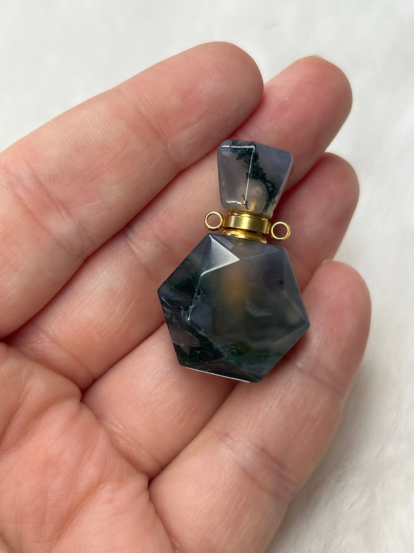 Moss Agate Bottle Pendant