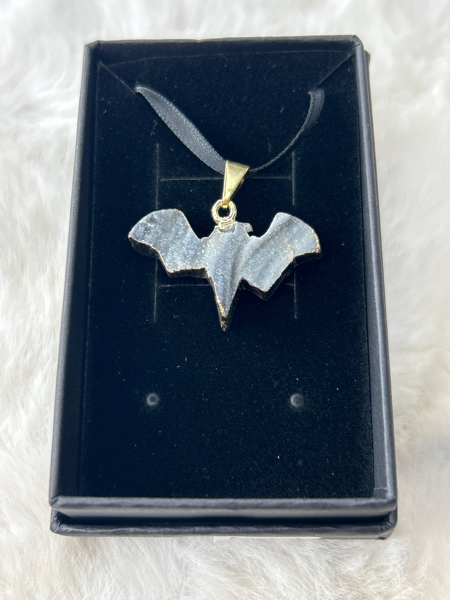 Geode Bat Necklace