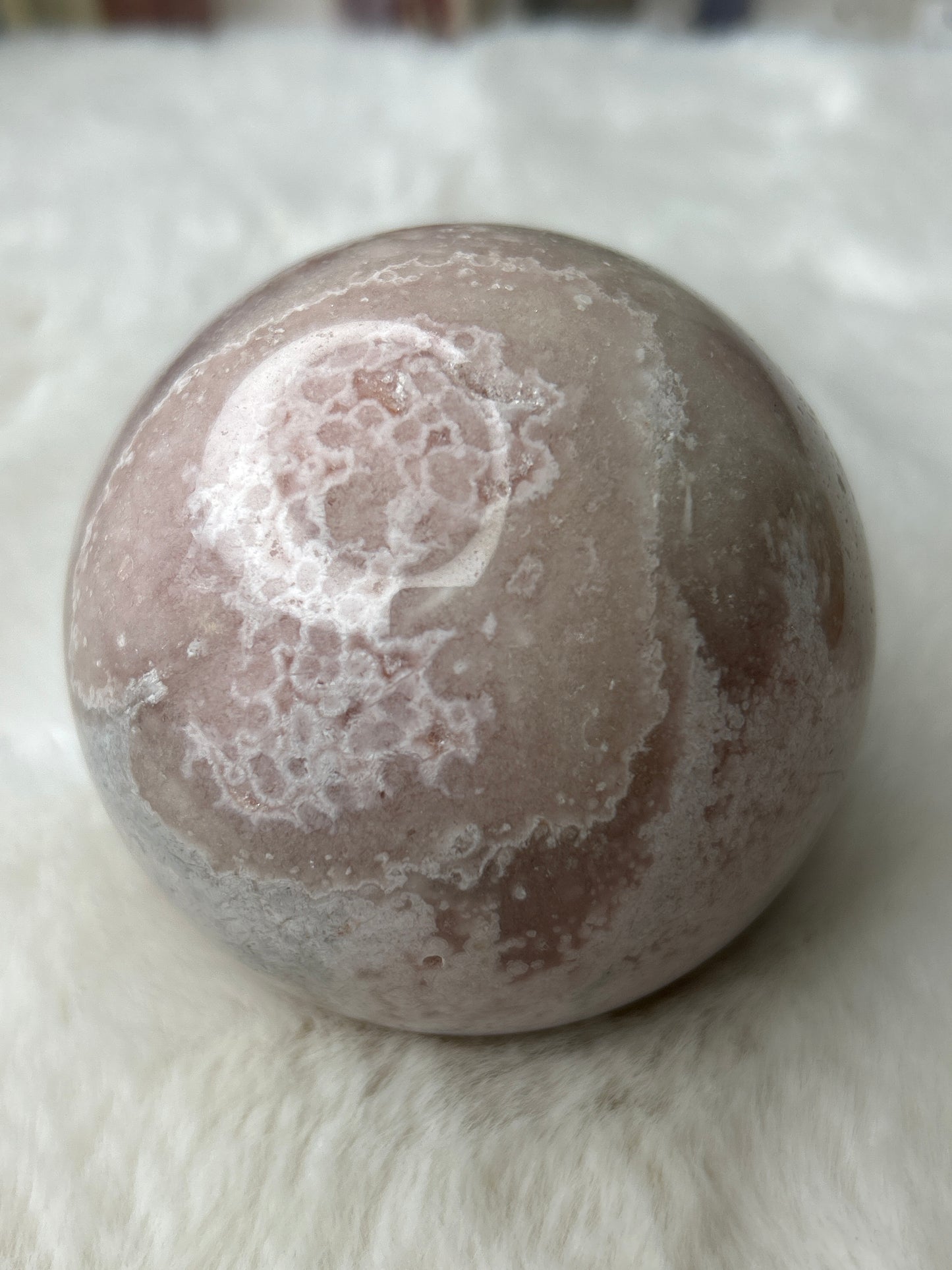 Pink Amethyst x Flower Agate Sphere