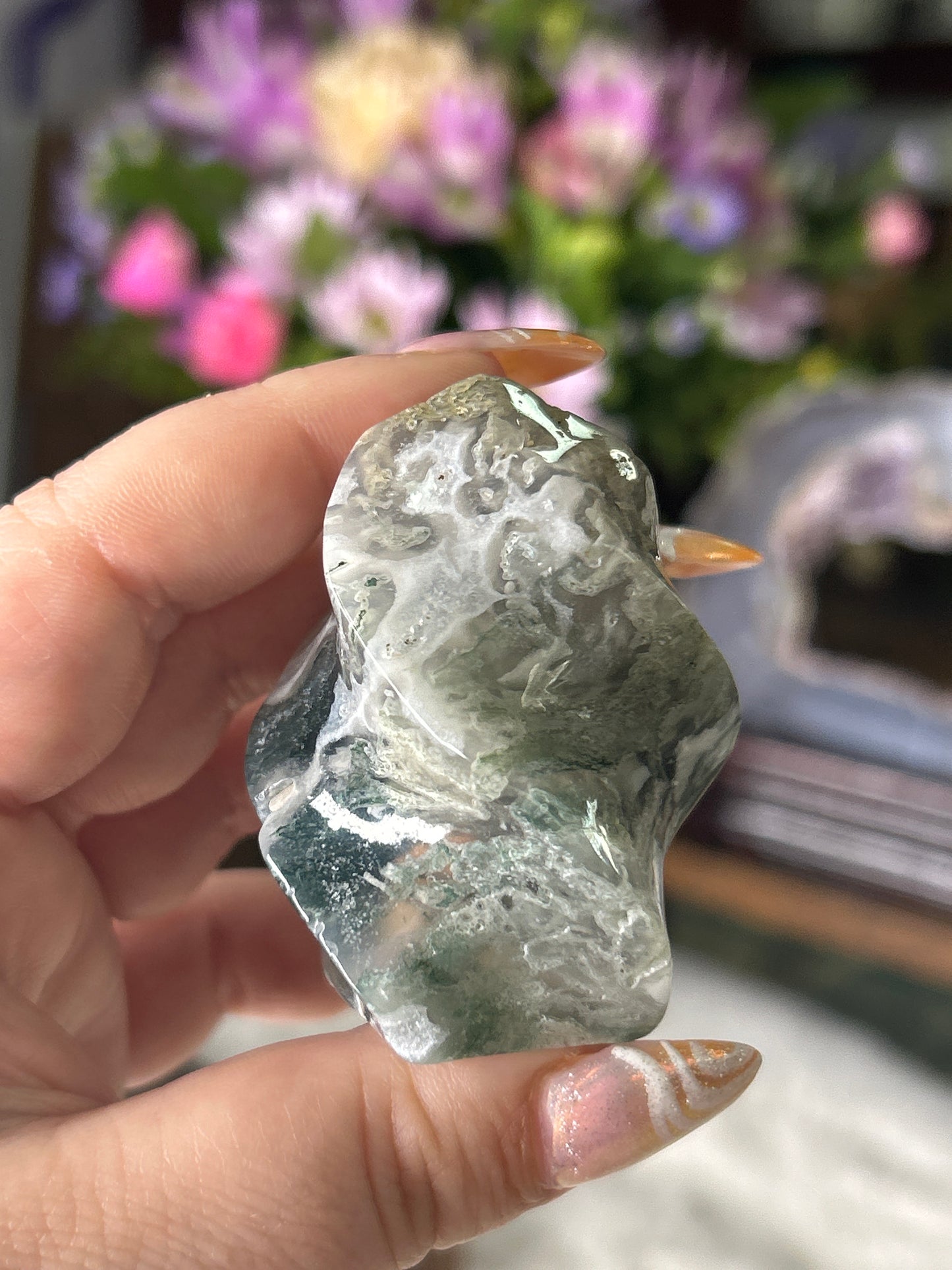 Mini Moss Agate Flame