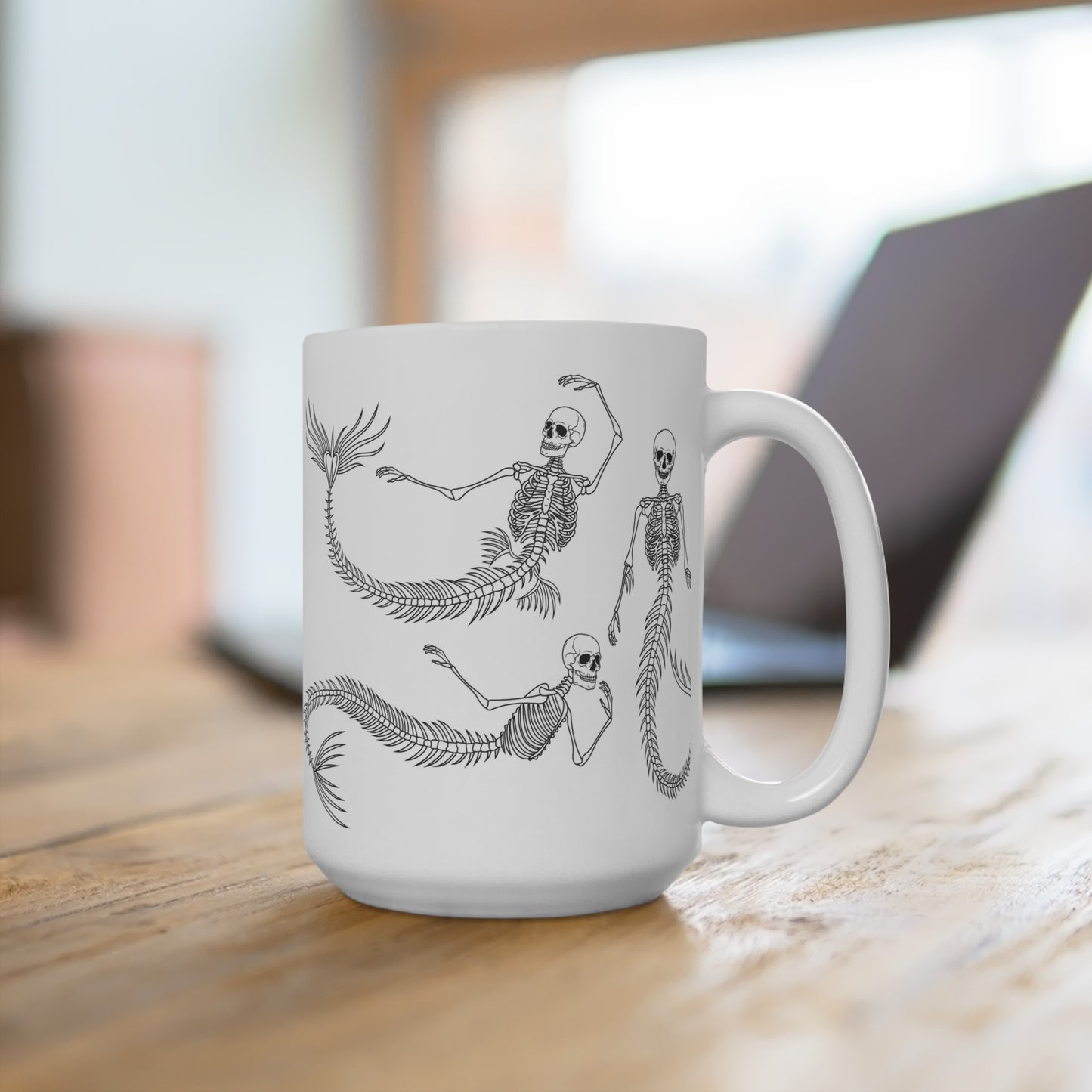 Skeleton Mermaid Mug 15oz