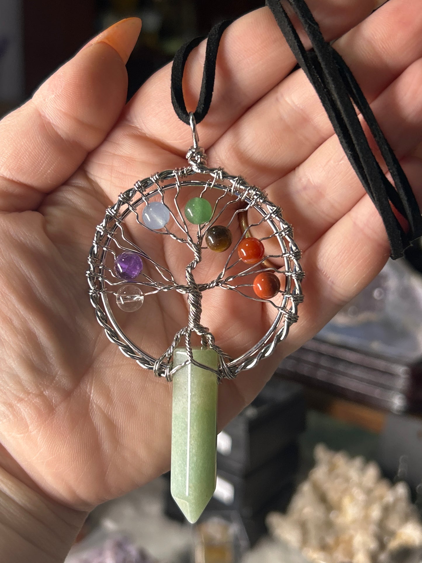 Green Aventurine Tree of Life Necklace