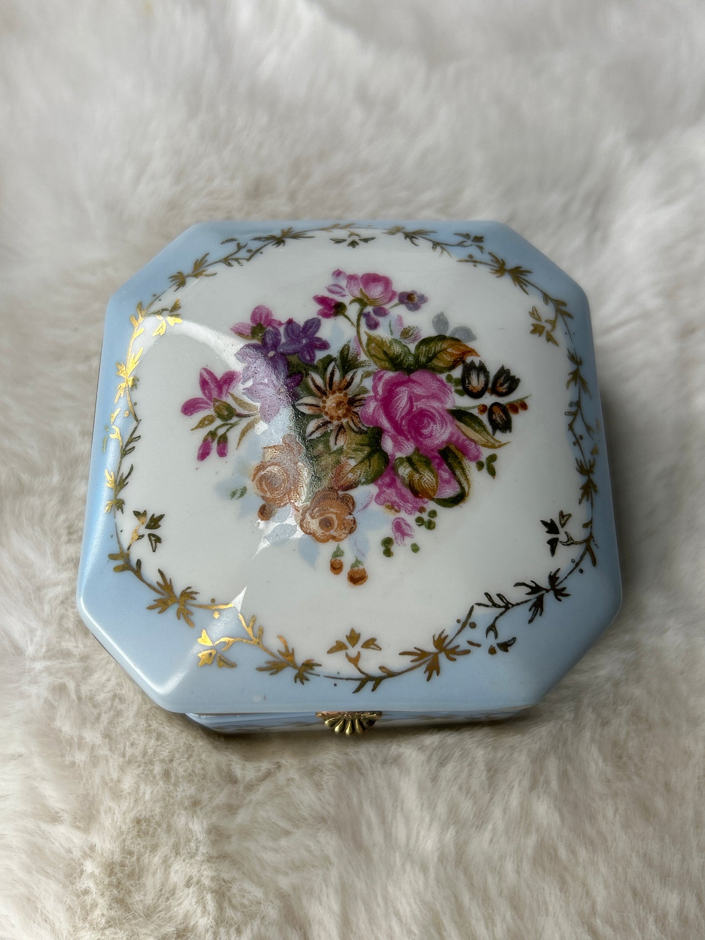 Vintage Floral Jewelry Box from Japan