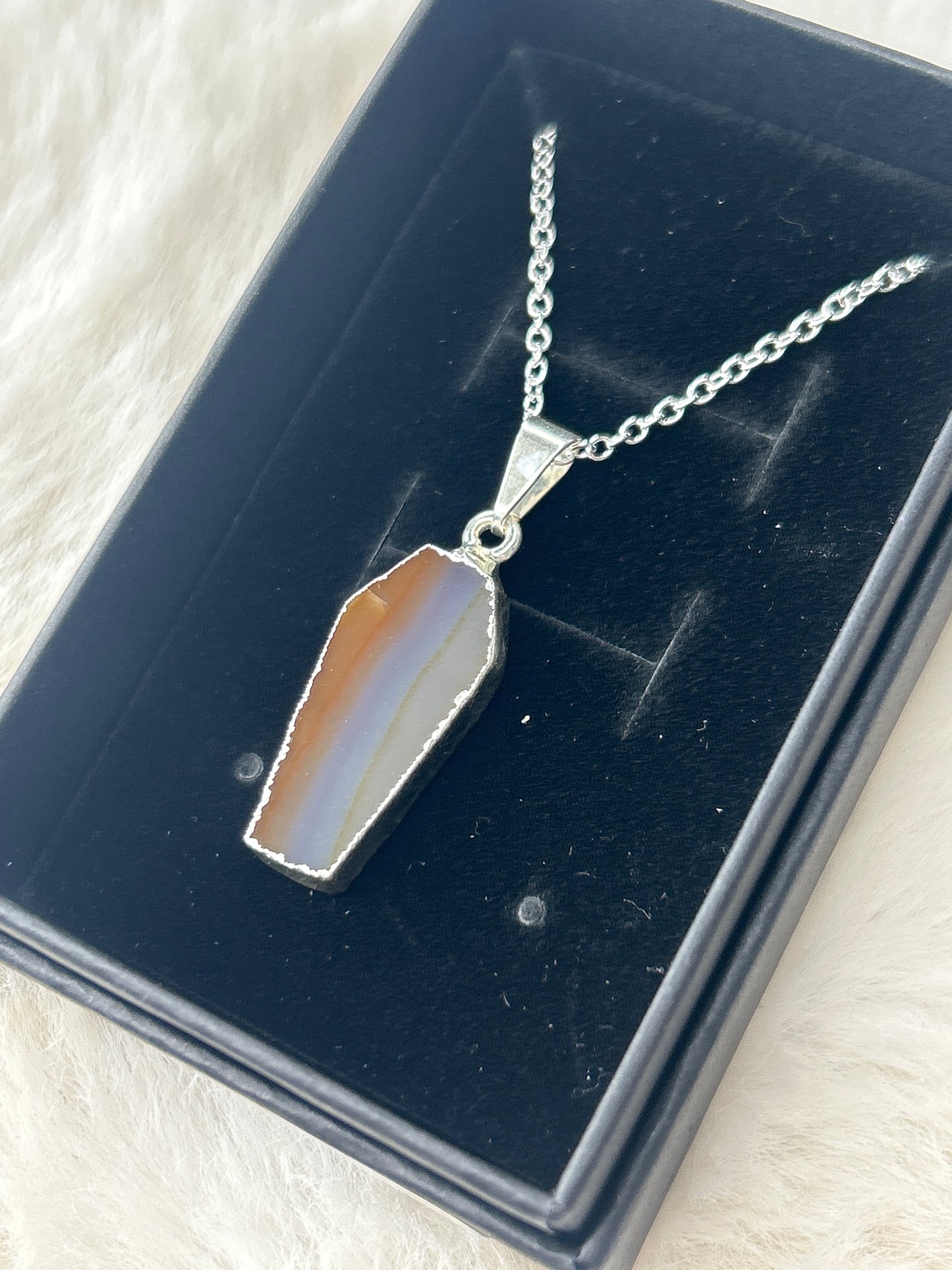 Agate Coffin Necklace