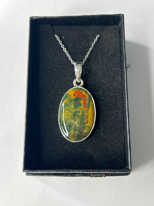 Ocean Jasper Necklace-925 Sterling Silver