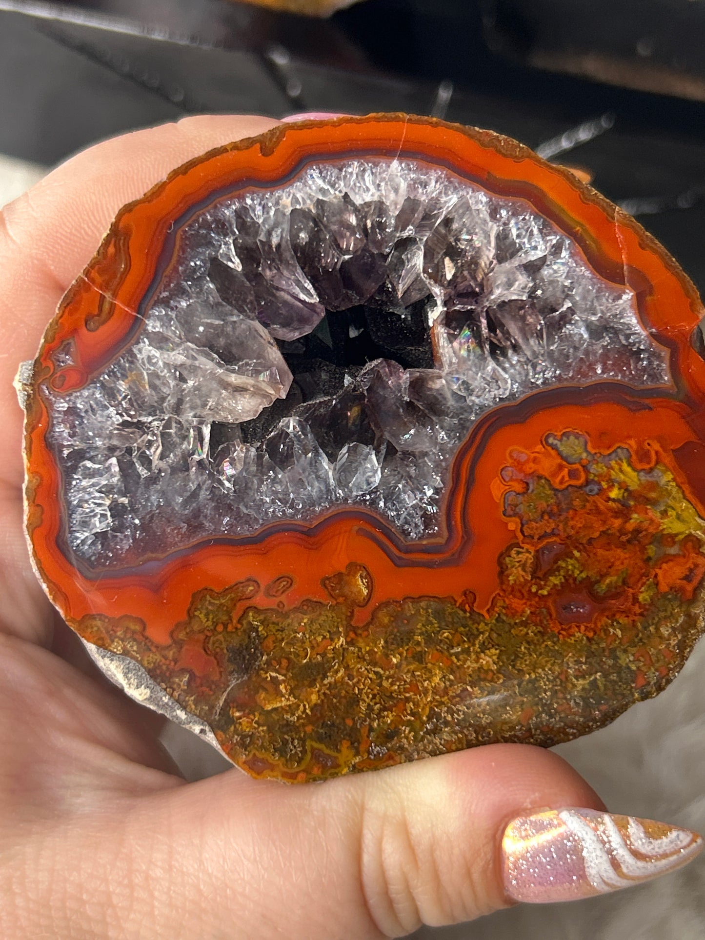 XL Zhanguo Agate with Amethyst Pair