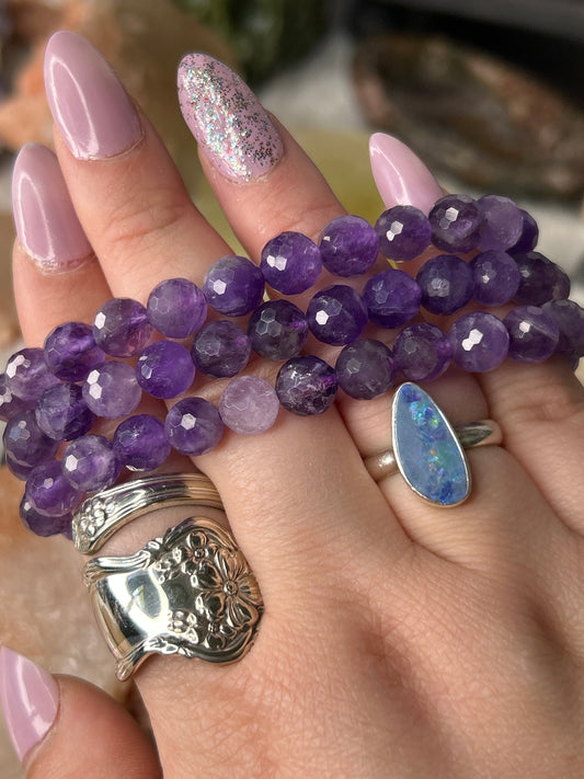 Faceted Amethyst Bracelet