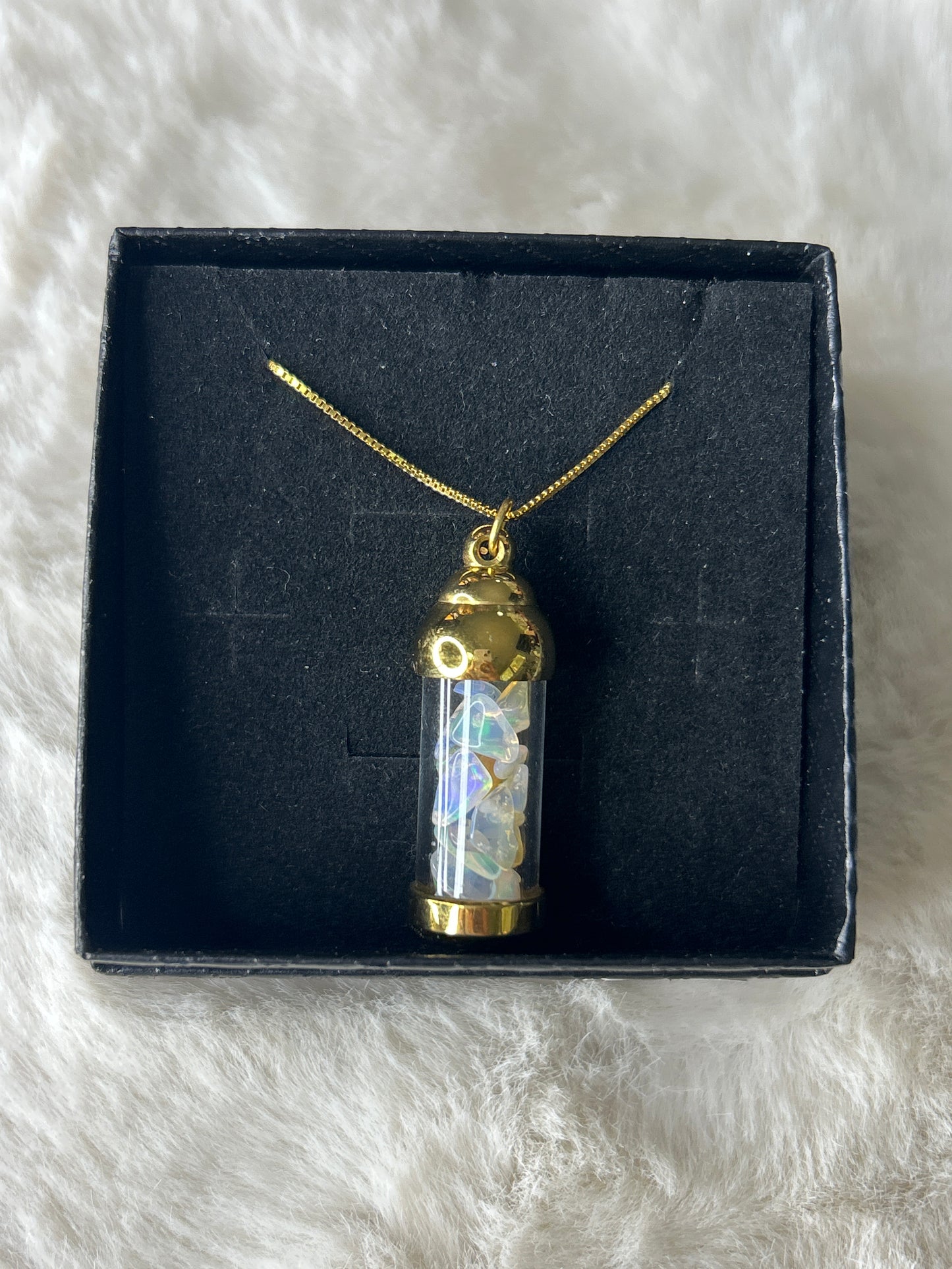 Ethiopian Opal Vial Necklace