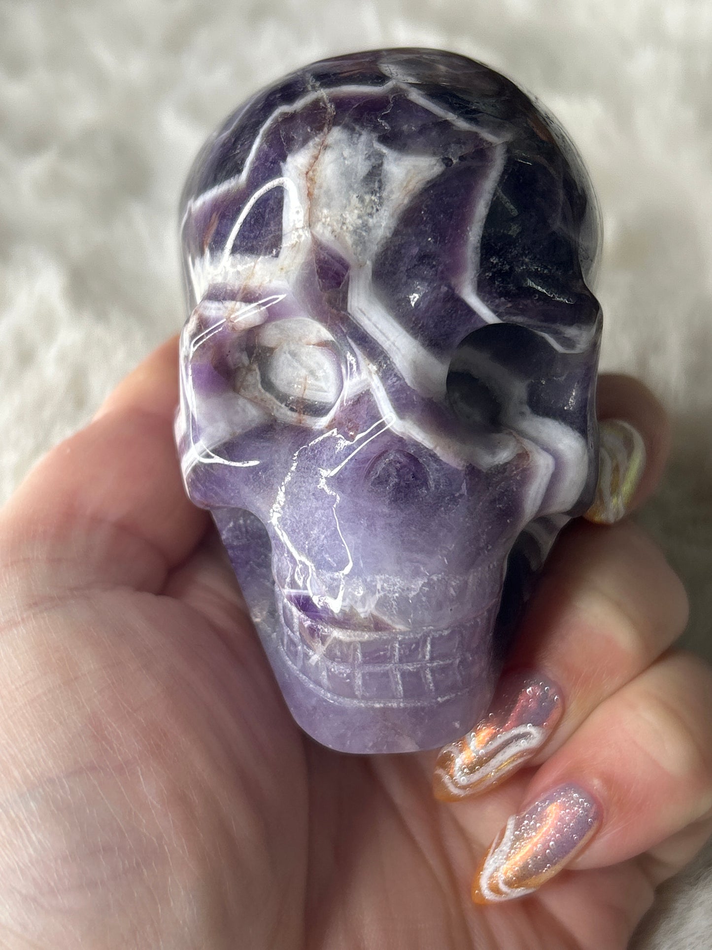 Chevron Amethyst Skull