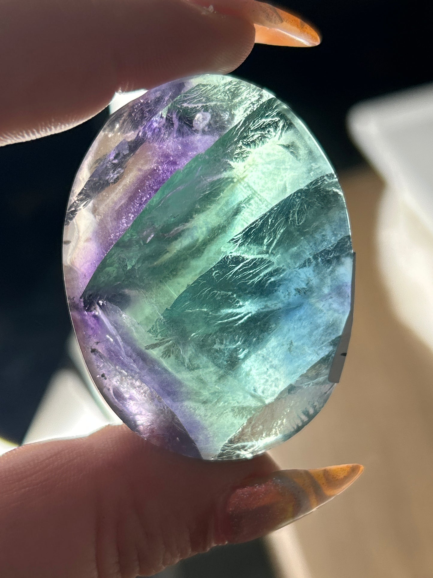Fluorite Palm Stone