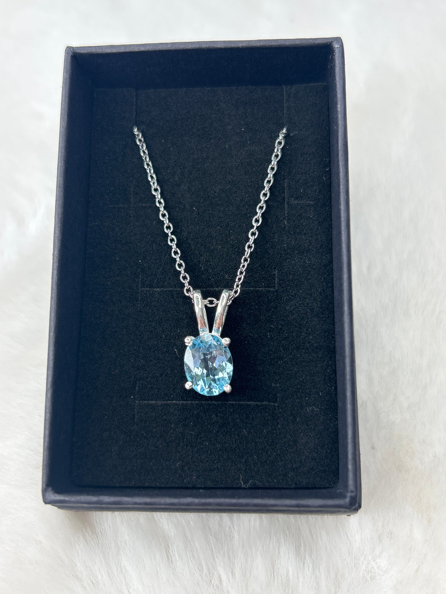 Faceted Blue Topaz Necklace