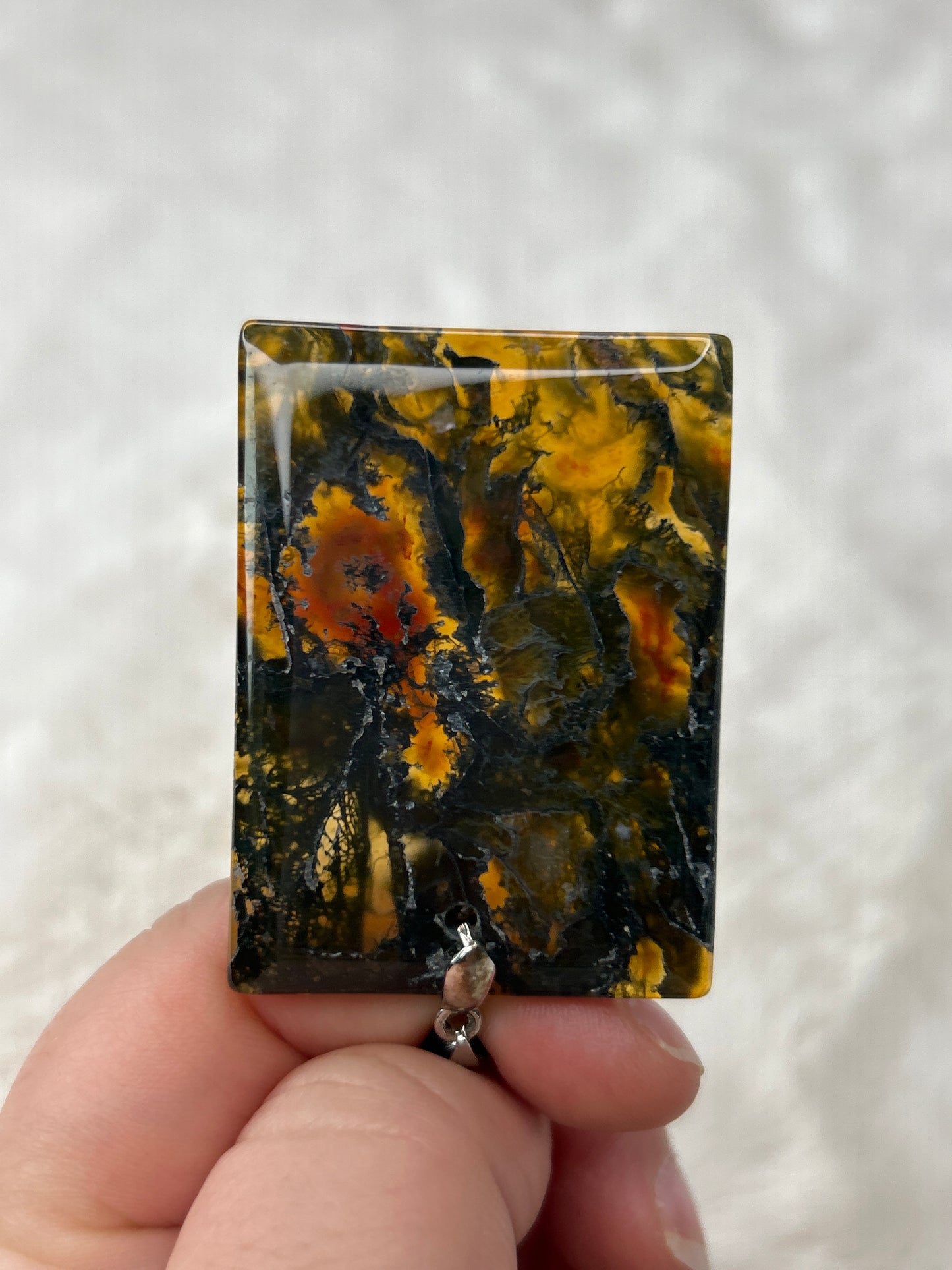 Moss Agate Square Necklace