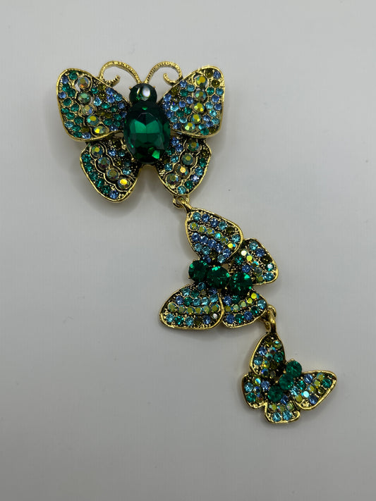 Triple Butterfly Brooch