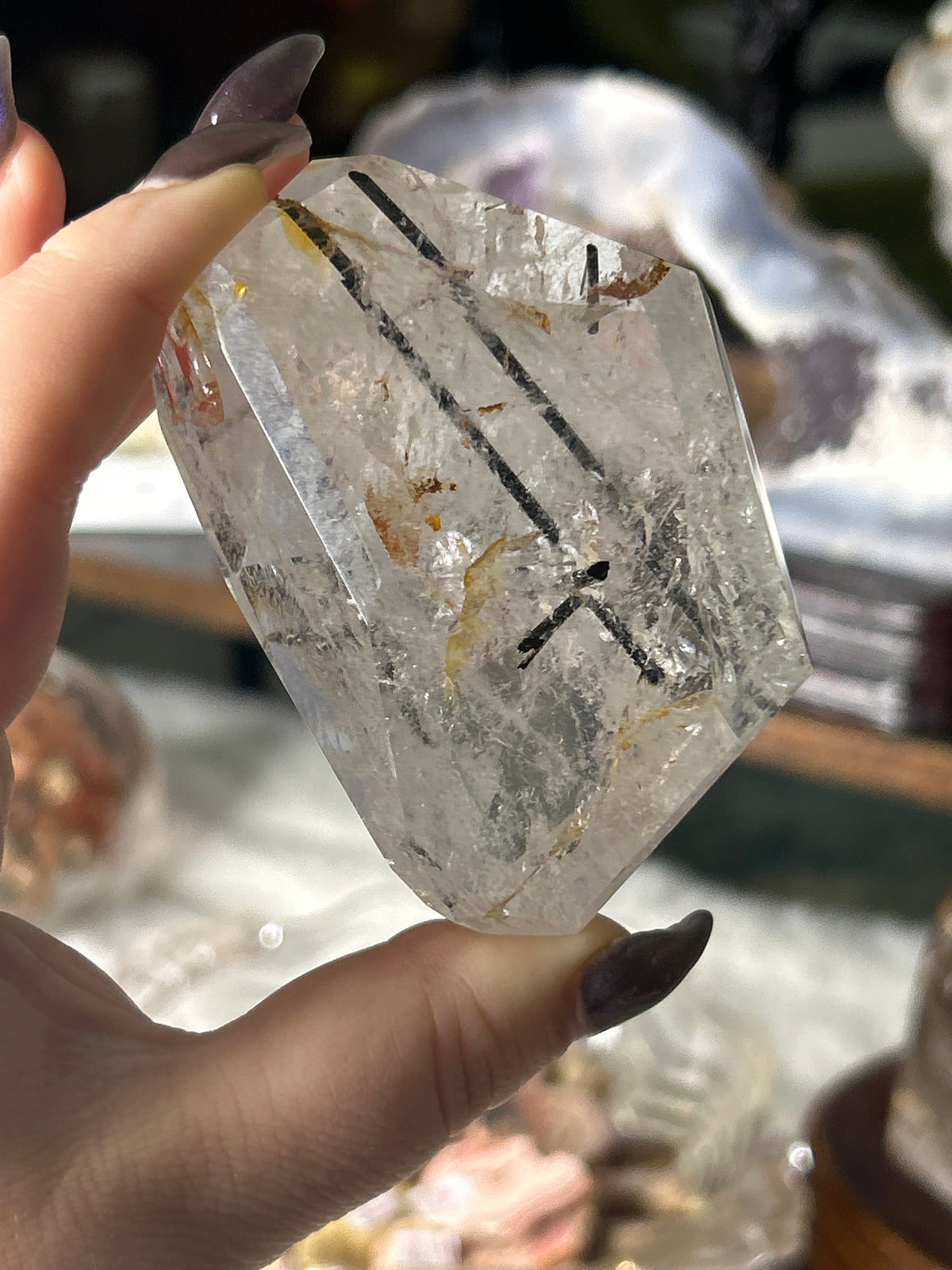 Black Tourmaline in Quartz Free Form