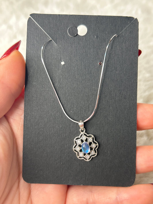 925 Sterling Silver Moonstone Necklace